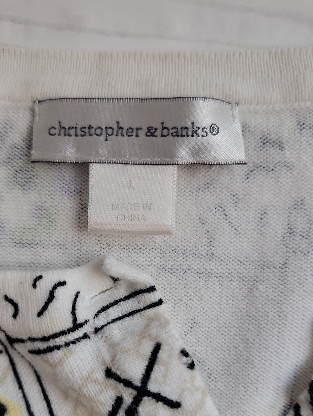 Christopher & Banks Pastel Garden Print Tunic Knit Top Womens Size L - Picture 9 of 12